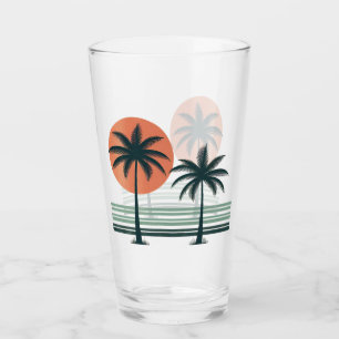 Copo De Pint Palmeiras tropicais retrô/vintage
