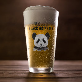 Copo De Pint Panda Negra E Branca Moderna Engraçada Com Citação