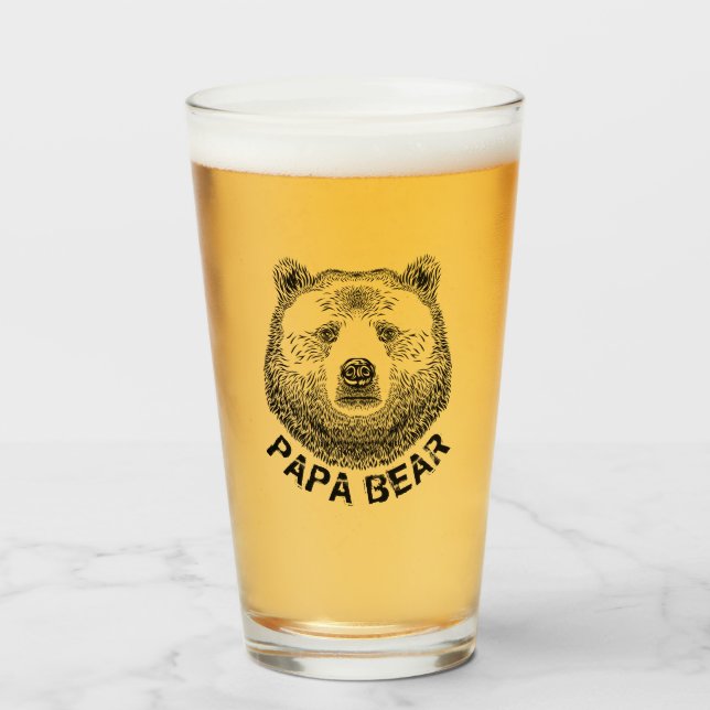 Copo De Pint Papá Urso, Ilustração Desenhada À Mão (Frente (Preenchido))