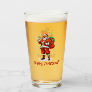 Copo De Pint Papai Noel Clássico trazendo presentes de Natal