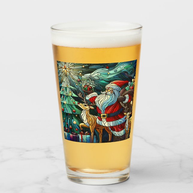 Copo De Pint Papai Noel e Sua Rebelde Brincando Presentes (Frente (Preenchido))