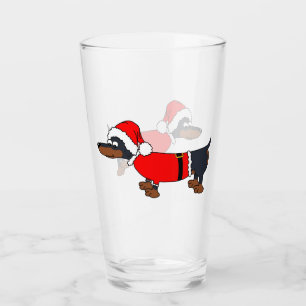Copo De Pint Papais noeis Dachshund Dog Vidro