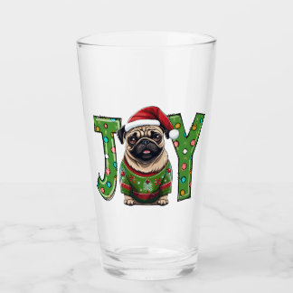 Copo De Pint PAPAIS NOEIS de Joy Christmas Pug