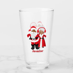 Copo De Pint Papais noeis de Natal Festivos Sra. Claus African