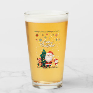 Copo De Pint Papais noeis engraçados, Snowman, Reindeer Feliz N