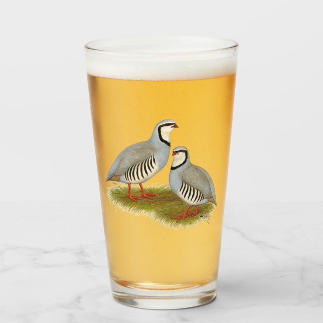 Copo De Pint Par de Chukar Partridge (Frente (Preenchido))
