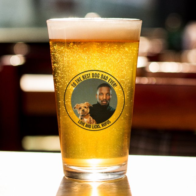 Copo De Pint Para o melhor Pai de cães alguma vez personalizado (Criador carregado)