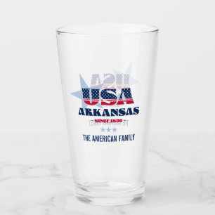 Copo De Pint Parado Patriótico do Arkansas Personalizado