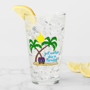 Copo De Pint Paraíso na praia / Palm Trees Glass Tumbler