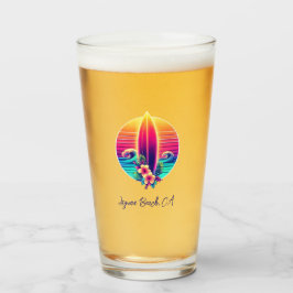 Copo De Pint Paraíso no surfboard sunset-