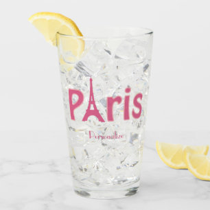 Copo De Pint Paris França Torre Eiffel Rosa Personalizada
