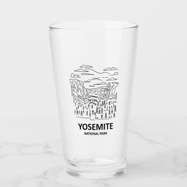 Copo De Pint Parque Nacional de Yosemite Line Art (Frente)