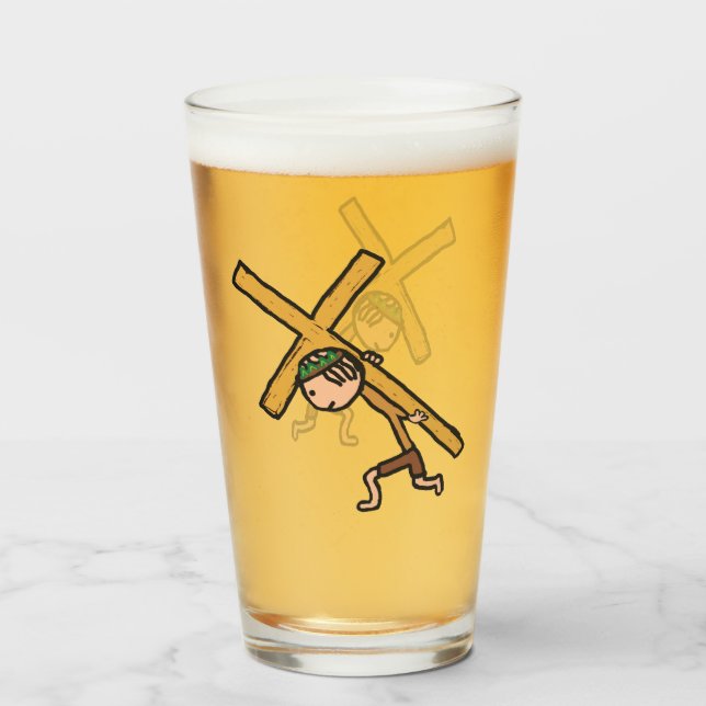 Copo De Pint Páscoa Cross Crucifix (Frente (Preenchido))