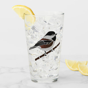 Copo De Pint Pássaro Chickadee De Castanheiro Cheio Ilustrado