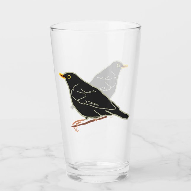 Copo De Pint Pássaro Negro (Frente)