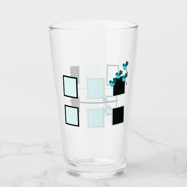 Copo De Pint Pássaros Azuis em Voo Todos os Dias (Frente)