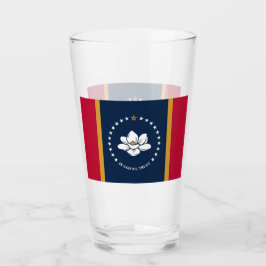 Copo De Pint Patriotic glass cup with flag of Mississippi