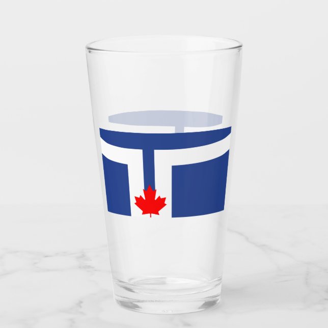 Copo De Pint Patriotic glass cup with flag of Toronto, Canada (Frente)