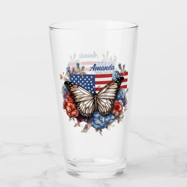 Copo De Pint Patriótico 4 De Julho (Frente)