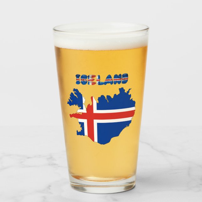 Copo De Pint pavilhão islandês      (Frente (Preenchido))