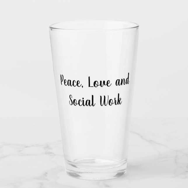 Copo De Pint Paz Amor e Trabalho Social (Frente)