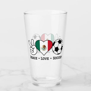 Copo De Pint Peace Love Soccer Glass