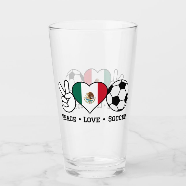 Copo De Pint Peace Love Soccer Glass (Frente)