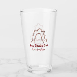 Copo De Pint Peach marron glitter rainbow teacher appreciation 