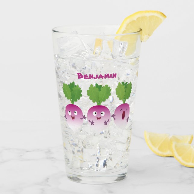 Copo De Pint Pedra de desenho animada de verduras e legumes (Gelo traseiro)