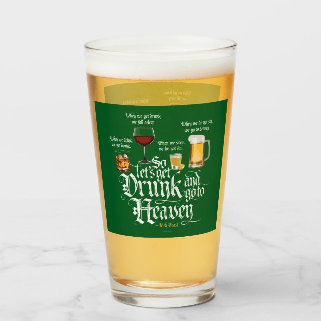 Copo De Pint Pegue Bebado E Vá Para O Céu (Brinde Bebendo Irlan (Frente (Preenchido))