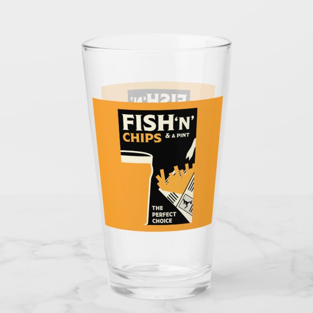 Copo De Pint Peixes Clássicos E Chips Britânicos (Frente)