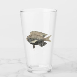 Copo De Pint Peixes prateados e dourados brilhantes
