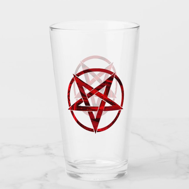 Copo De Pint Pentagrama do diabo vermelho (Frente)
