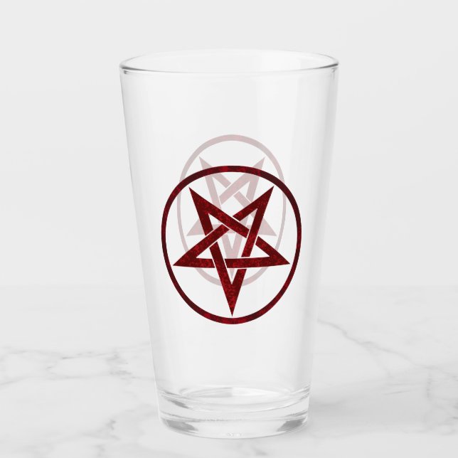 Copo De Pint Pentagrama do diabo vermelho (Frente)