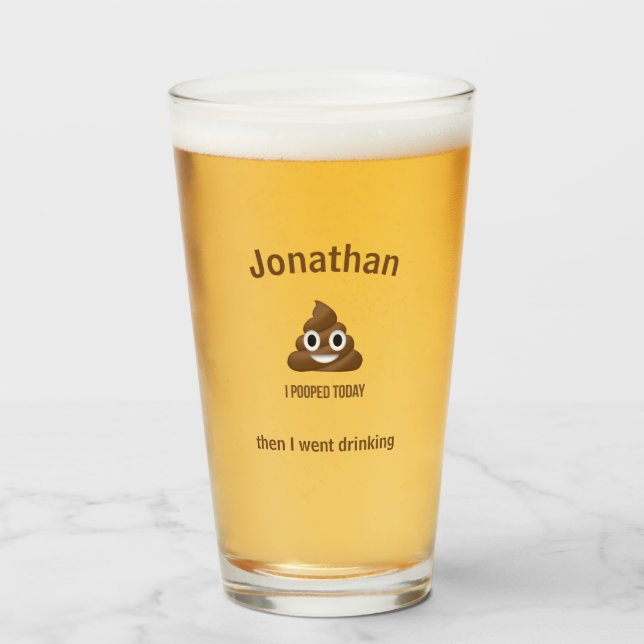 Copo De Pint Persona, Eu Coloquei Hoje Poo Emoji Bebendo (Frente (Preenchido))