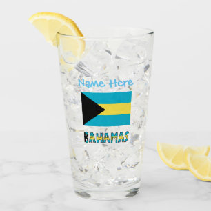 Copo De Pint Personalização Azul da Bandeira das Bahamas e Baha