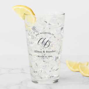 Copo De Pint Personalização do Script Monograma de Casamento El