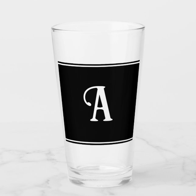 Copo De Pint Personalização simples e elegante de preto e branc (Frente)