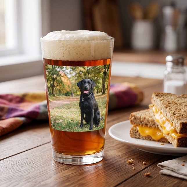 Copo De Pint Personalizado (1 lado) (Make your own photo pint glass from Ricaso - Ideal photo gift idea. Custom beer glasses for gifting.)