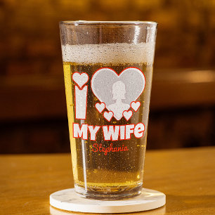Copo De Pint Personalizado Amo Minha Esposa - Adicionar Nome e
