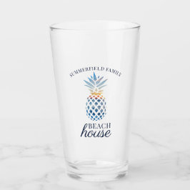 Copo De Pint Personalizado da Casa de Praia da Reunião da Famíl