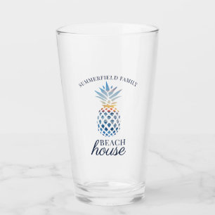 Copo De Pint Personalizado da Casa de Praia da Reunião da Famíl