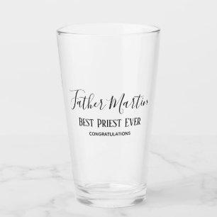 Copo De Pint Personalizado de CLERGY PSTOR PRETO Branco Simples
