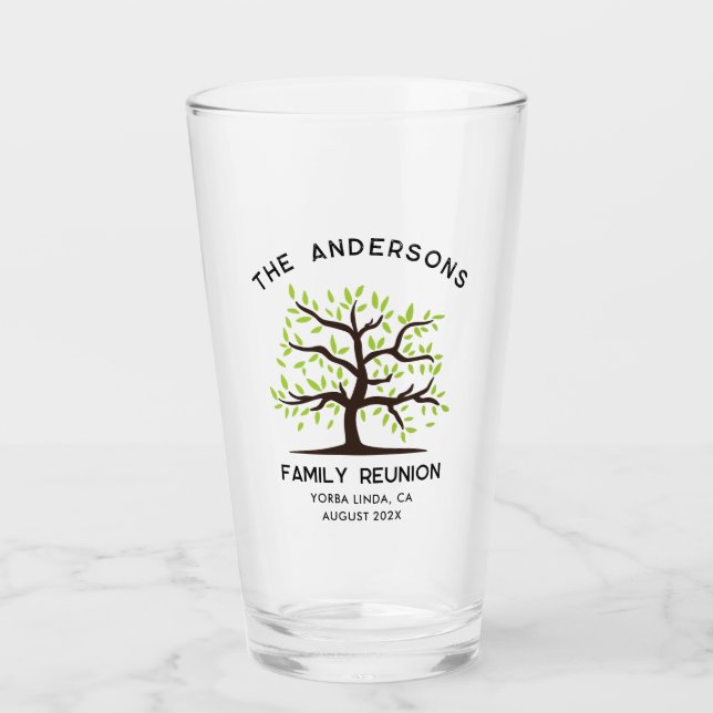 Copo De Pint Personalizado do Partido de Árvore de Genealogia d (Frente)