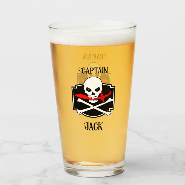 Copo De Pint Personalizado Jolly Roger (Cutlass) (Traseira (Preenchido))