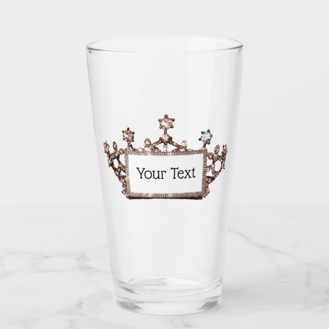 Copo De Pint Personalizado "Tiara Dourada" (Frente)