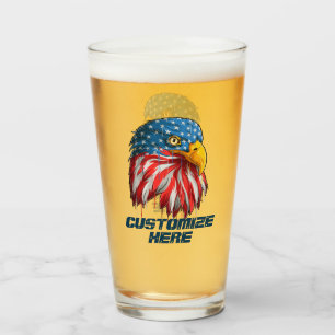 Copo De Pint Personalizar Águia Careca Bandeira Patriótica Amer