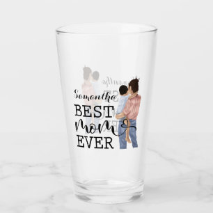 Copo De Pint Personalizar Madre e Filho de Aquarela Amarelo