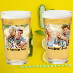Copo De Pint Personalize suas 2 fotos   Nome personalizado   Im