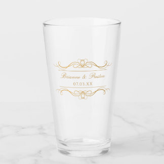Copo De Pint Personalized Name & Date Elegant Gold Wedding Gift